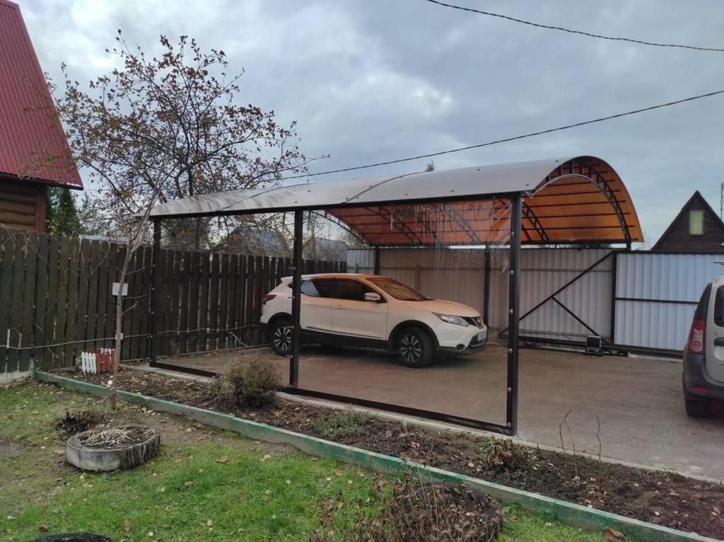 Прозрачные шторы ПВХ для навеса под автомобиль в Новогуровском